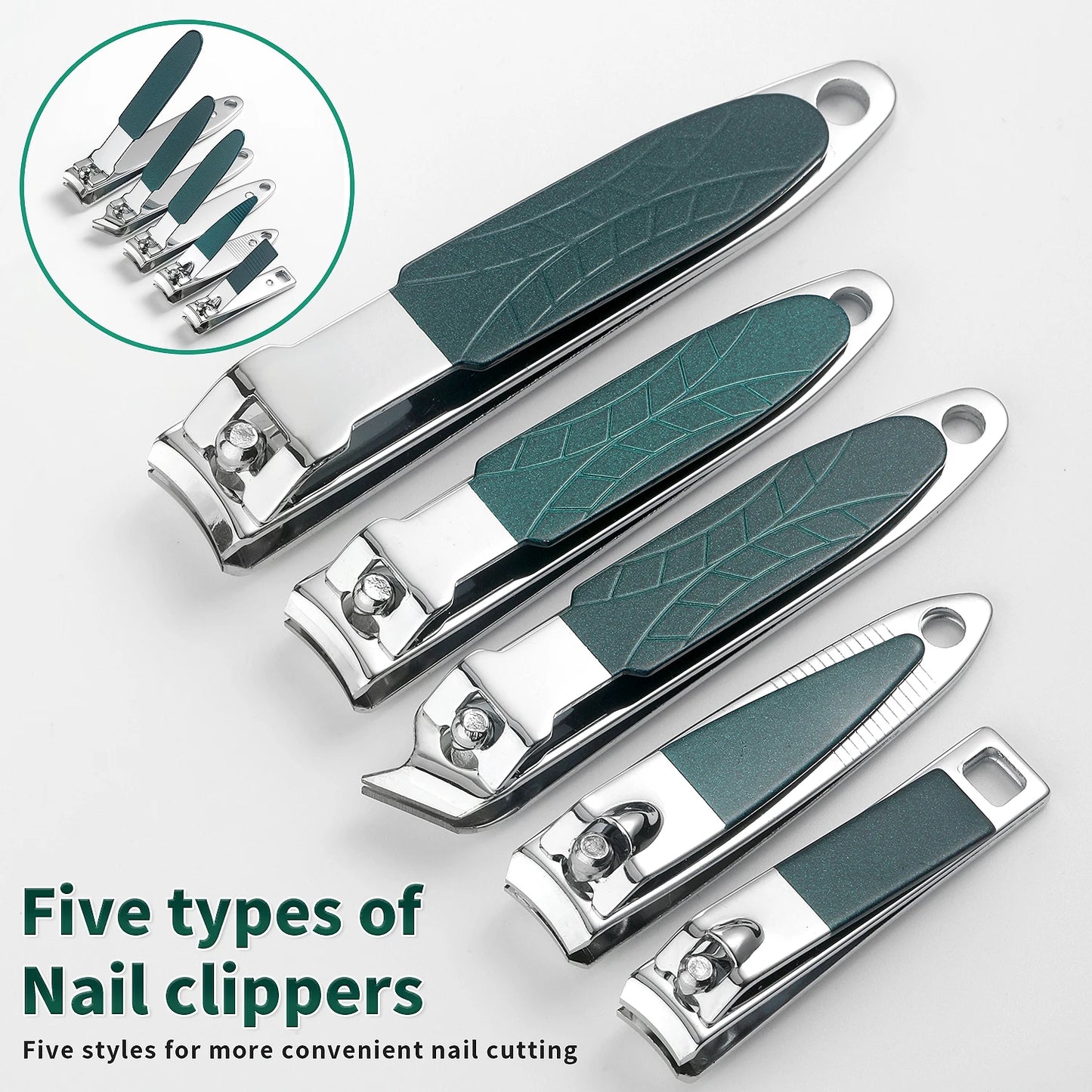 Manicure Set Pedicure Tools Set Nail Grooming Kit for Women Mens, 40 in 1(Dark Green) Nail Manicure Kit Foot Hand Care Kit Nail
