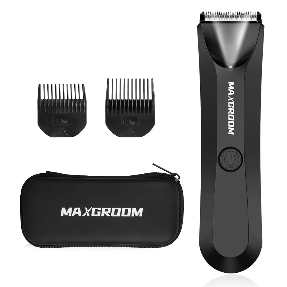 MAXGROOM Shaver for Men Ball Trimmer for Groin Pubic Grooming Body Hair Trimmer Replaceable Ceramic Blade Heads Electric Razor