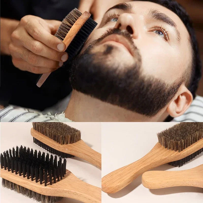 Men's Double-side Beard Brush Multifunctional Household Neck Dust Beard Grooming Haircut Scrubber Brush Salon Hairdressing Tools