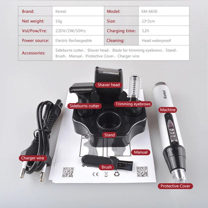 Kemei All in one grooming kit For Men Electric Shaver Hair Trimmer Ear,Beard,Eyebrow, Face Shaving Machine Rechargeable razor