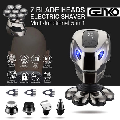 GENKO Multi Grooming Kit Electric Shaver Hair Trimmer Beard Electric Razor Wet Dry Men Facial Body Shaving Machine