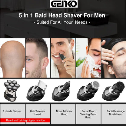 GENKO Multi Grooming Kit Electric Shaver Hair Trimmer Beard Electric Razor Wet Dry Men Facial Body Shaving Machine