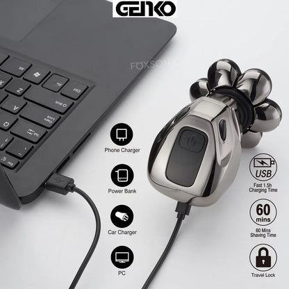 GENKO Multi Grooming Kit Electric Shaver Hair Trimmer Beard Electric Razor Wet Dry Men Facial Body Shaving Machine